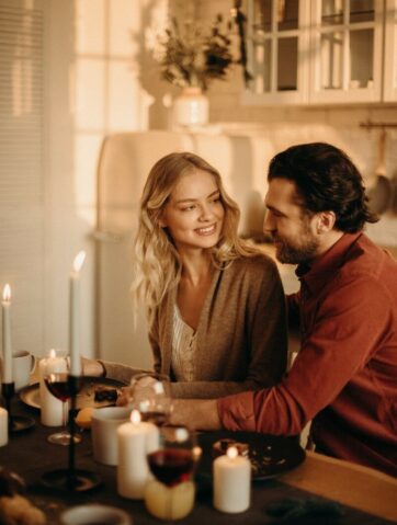 couple sitting at the table